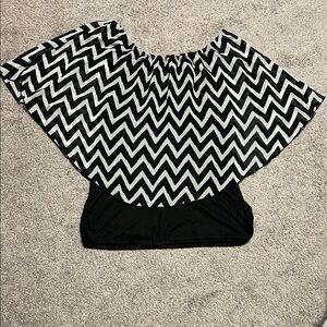 Chevron Black and White Women's Top